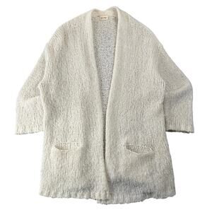 American Vintage Alpaca Blend Chunky Knit Open Cardigan Cream Oversized Cozy M/L